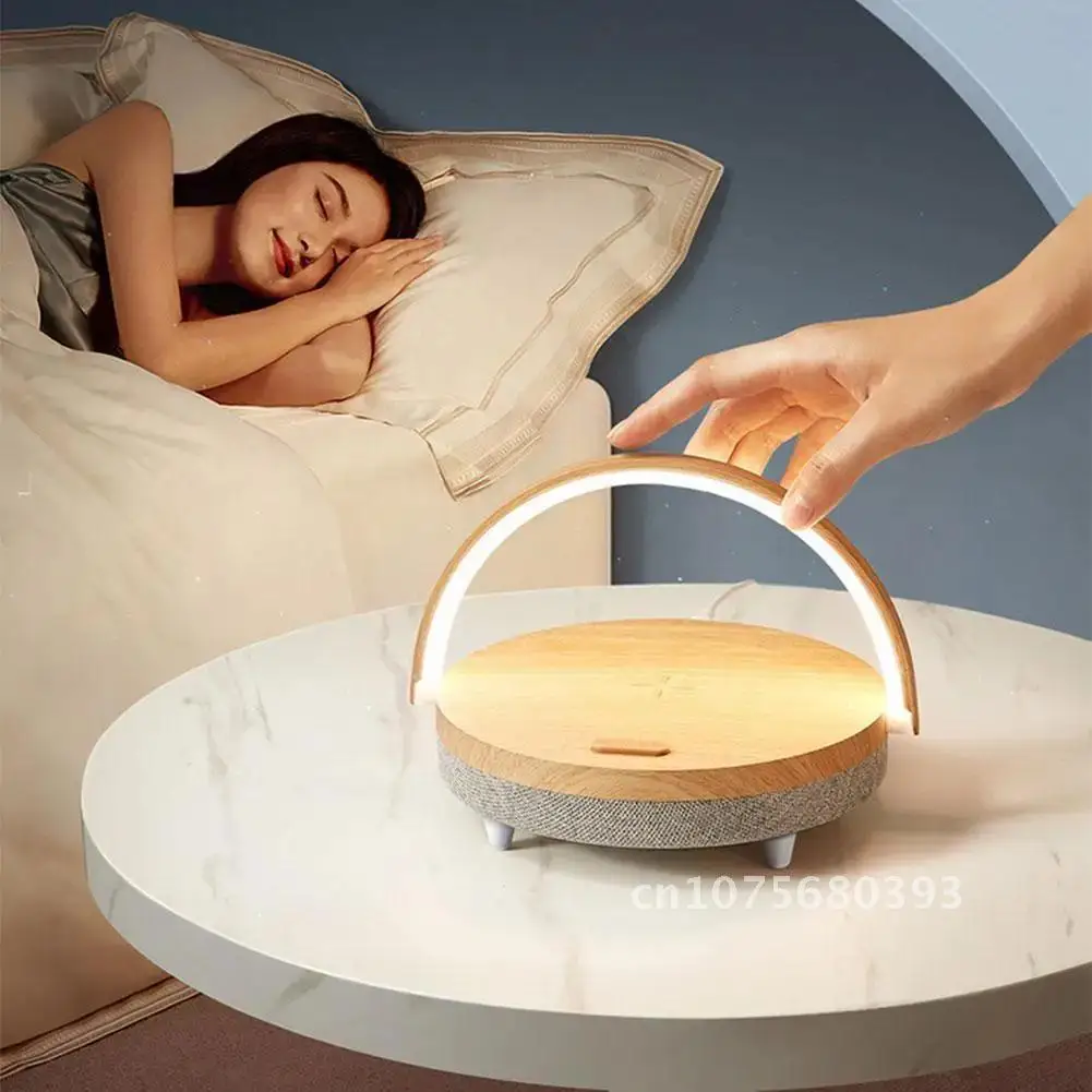 

Wooden Table Lamp Wireless Charger Fast Power Led Light Charging Present With High