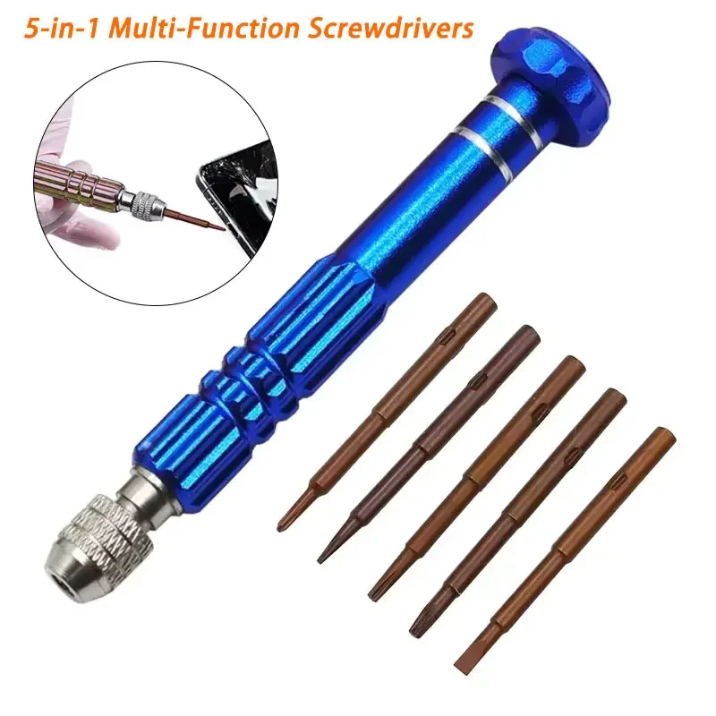 5-in-1 Multi-Function Repair Open Tools Kit Screwdrivers for iOS iPhone Samsung DIY Mobile Phone Disassemble Repair Accessories