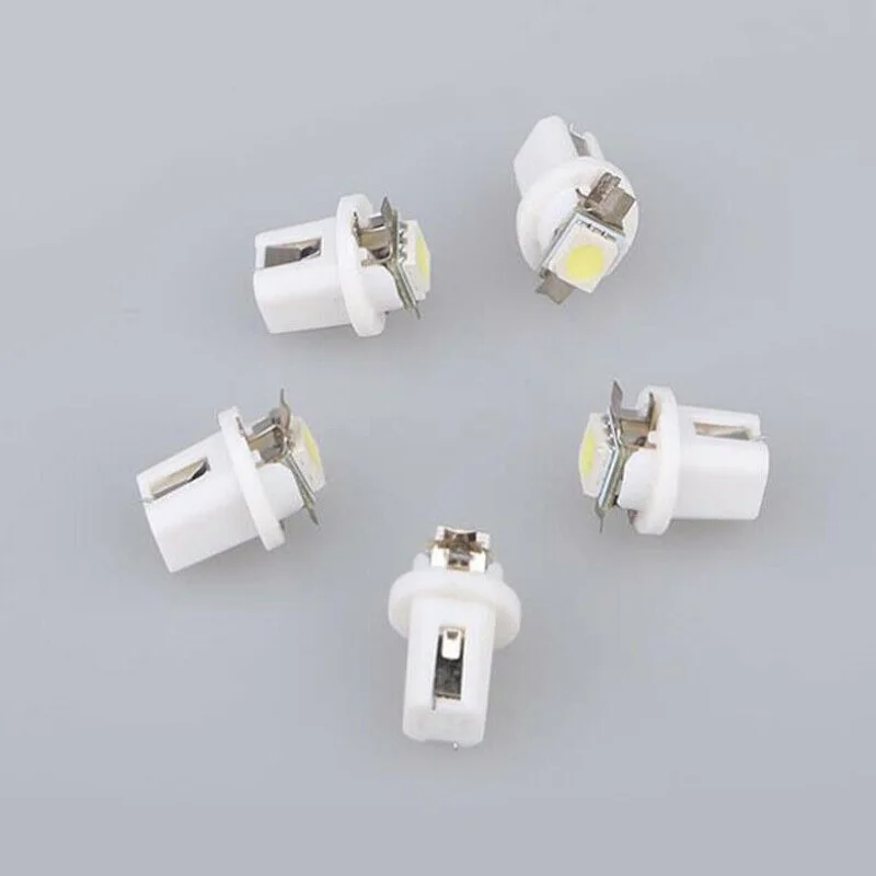 10pcs T5 B8.5D Car Gauge LED Dashboard Instrument Panel Light Bulb White 12V *Universal Design For A Variety Of Cars