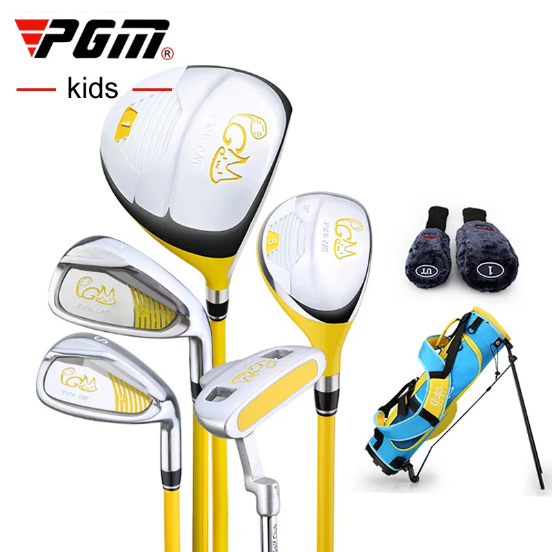 PGM 3-12 Years Old Kids Golf Club Set Children\'s Boy Girl Beginner\'s Golf Training Wood Iron Swing Putter Bag Gift JRTG007