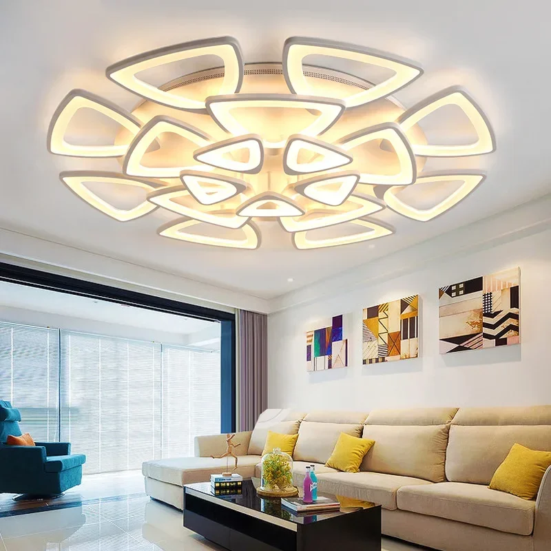 Dual Triangle Geometric Artistic LED Ceiling Lamp Creative Modern Bedroom Dining Room Ambient Smart Control Lighting