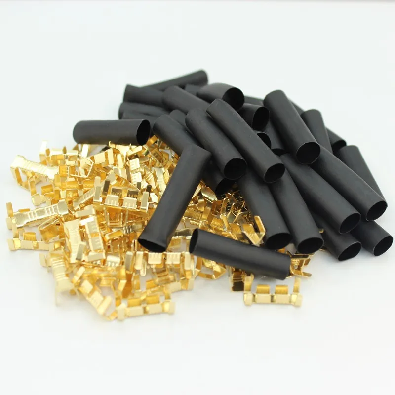 U-Shaped Electrical Wire Connectors Set Crimp Terminals Block for Fast Wiring Cable Lock 0.5-1.5mm² with Heat Shrink Tube Kits