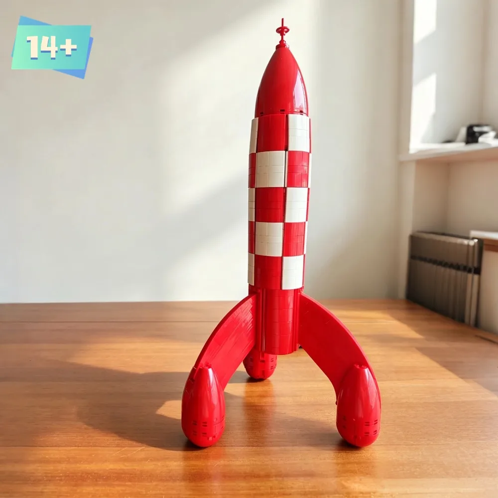 1283pcs  DIY Moon Rocket Bricks Building Blocks Dispaly Model Birthday Christmas Gifts For Adults Educational Toy view 2