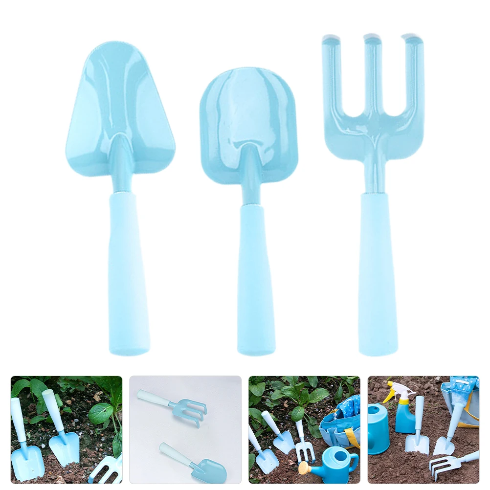 Gardening Set for Kids Spatula Planting Kit Digging Toys Toddler Tools Beach Sky-blue Children Garden Tools Kids Rake Shovel Toy