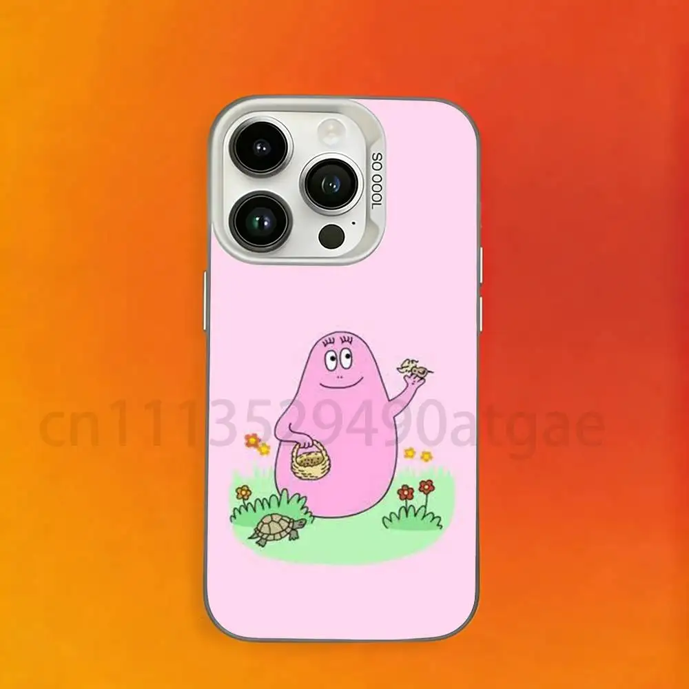 Hot Sale Cute Barbapapa Phone Case For iPhone 17,16,15,14,13,12,11,Pro,Max,Plus,Mini Candy Matte Shockproof Cover