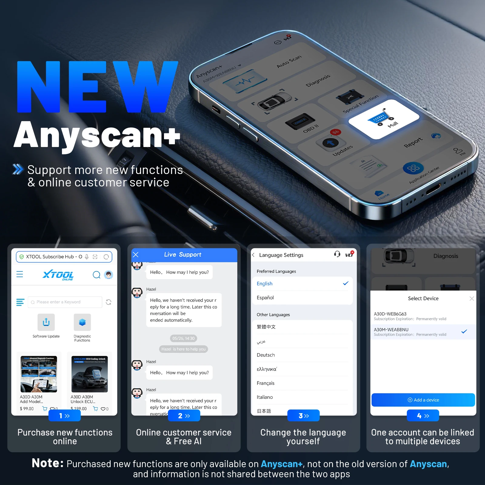 Afbeelding 9: XTOOL A30M V2.0 Bluetooth OBD2-scanner Alle systeem autodiagnosetool Actieve test 26+ reset Ingebouwde CAN FD FCA Autoauth Anyscan A30 M Mini-codelezer Levenslang gratis updategebruik