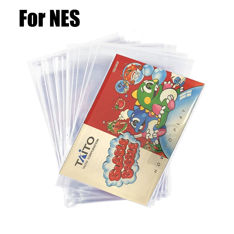 1 pack of 100 pieces For NES OPP Self Seal BagsPlastic Storage Pouches for Game Cartridge Manual Protection Dustproof