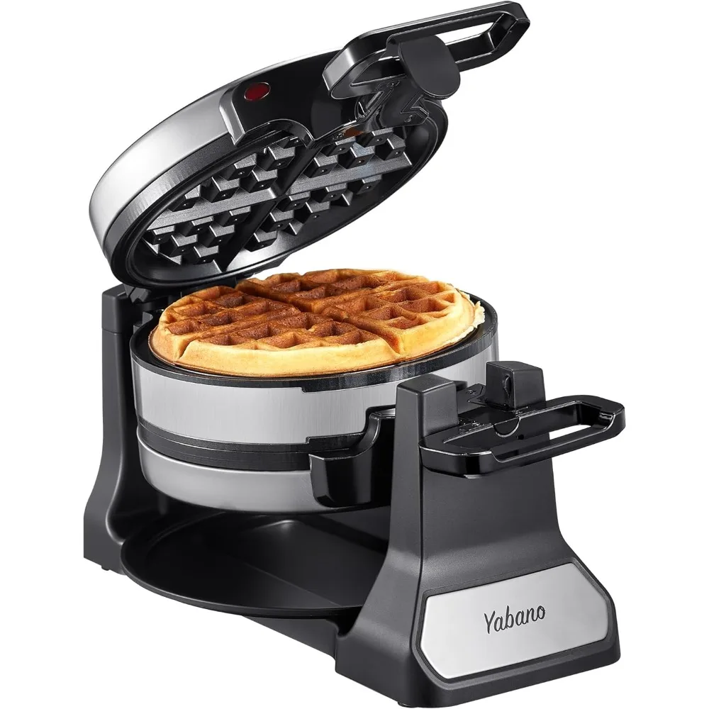 Waffle Maker, Classic Rotating Waffle Iron with Nonstick Plates, Removable Drip Tray