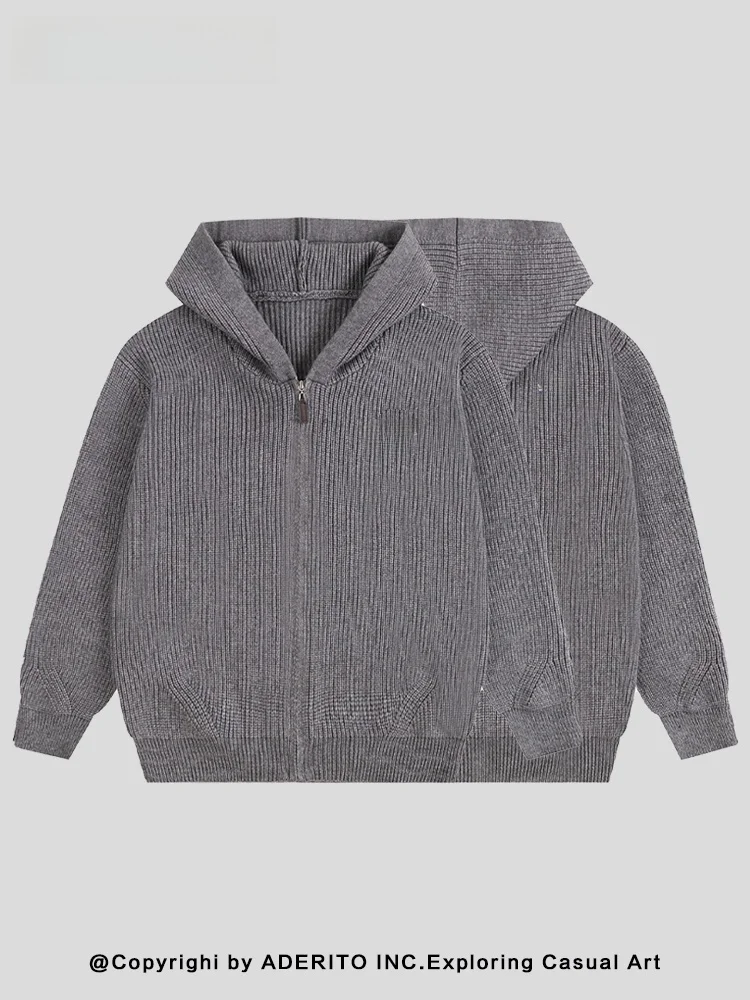 

ex Casual Knitted Hooded Cardigan Loose Fit Embroidered Love Heart Patterned Warmth Outerwear Polyester Fiber Winter Coat