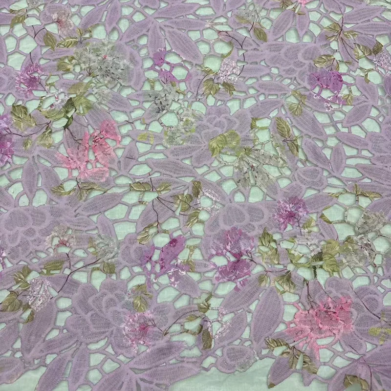 

Water Soluble Rose Flower Lace Embroidered Fabric Hollow Out Dress Shirt Blouse Handmade Sewing Fabric