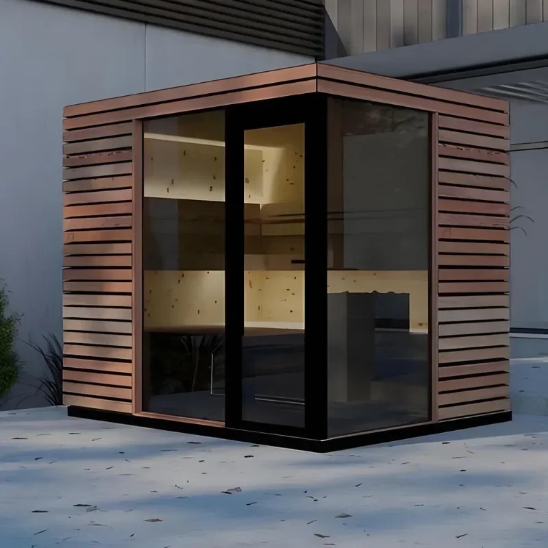 Outdoor Deluxe Sauna Steam Room Sauna Wooden House Outdoor Far Infrared Villa Sauna