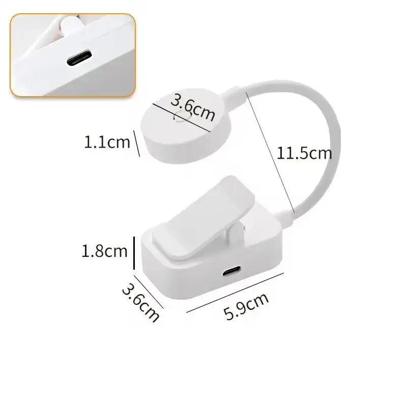 LED Clip On Book Light Portable Reading Light Type-c Rechargeable Eye Protection Stepless Dimmable Flexible Mini Desk Lamp