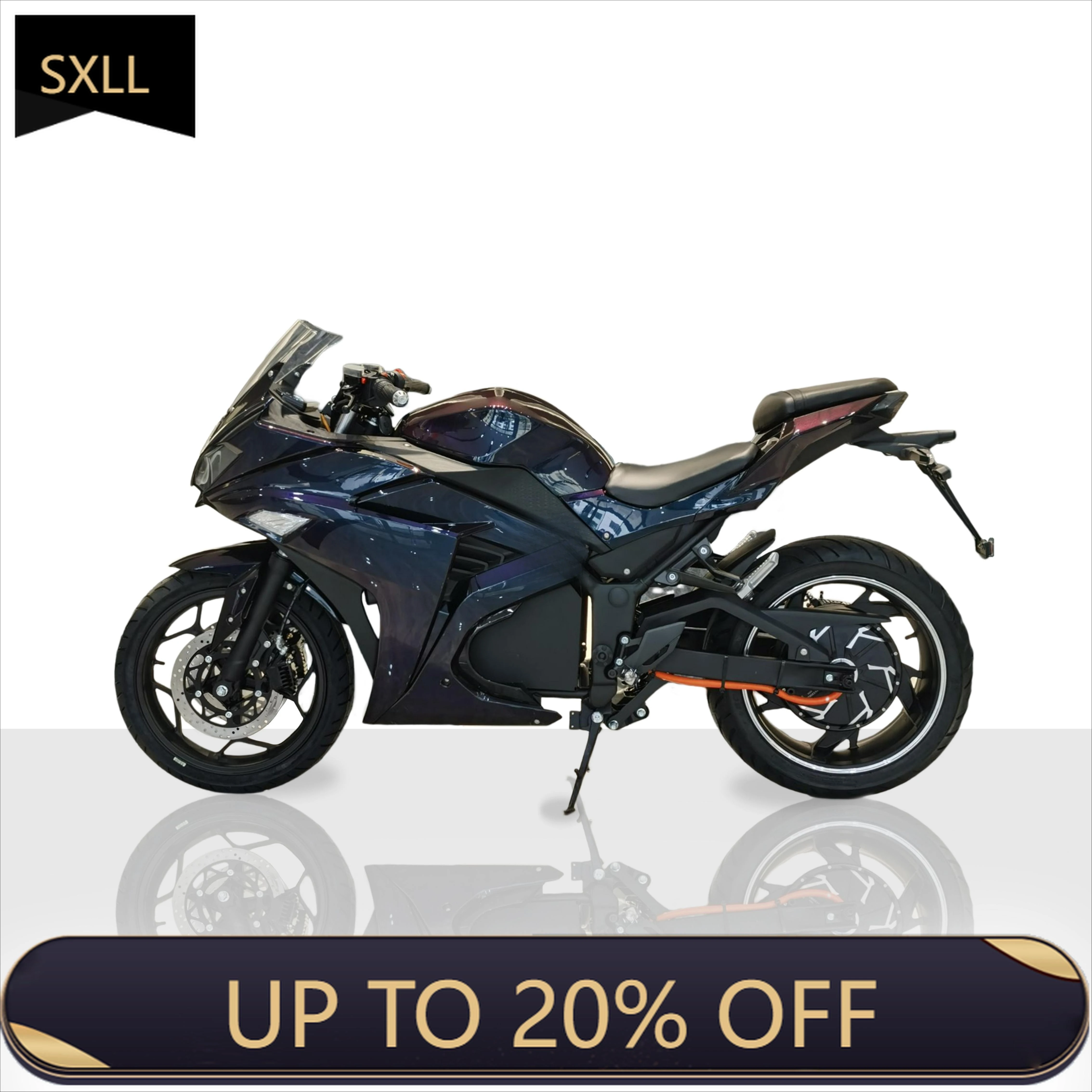 SXLL Electric Motorcycle Lightweight Naked Sportbike YZF-R3 Style 72V 8000W for Adults Teenagers, Low Seat Height Easy Ride