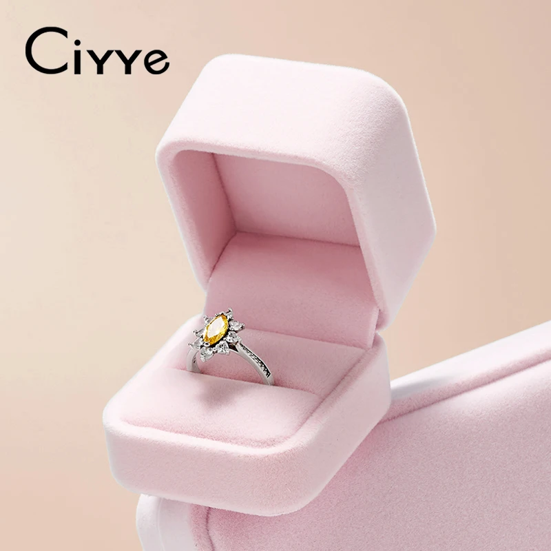 

Ciyye Ring Box Jewelry Organizer Pink Velvet Earrings Bracelet Necklace Packaging Box Portable Jewelry Proposal Wedding Gift Box