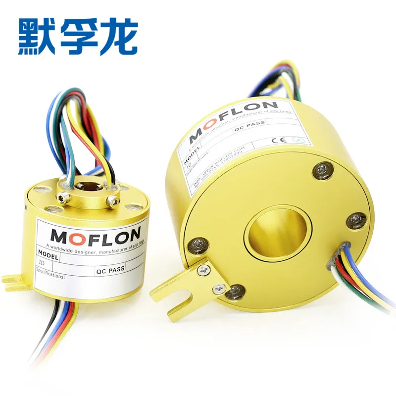Slide ring rotating conductive  collector brush through  hole inner diameter 2 4 6 8 12 wire connector Slip contact ring