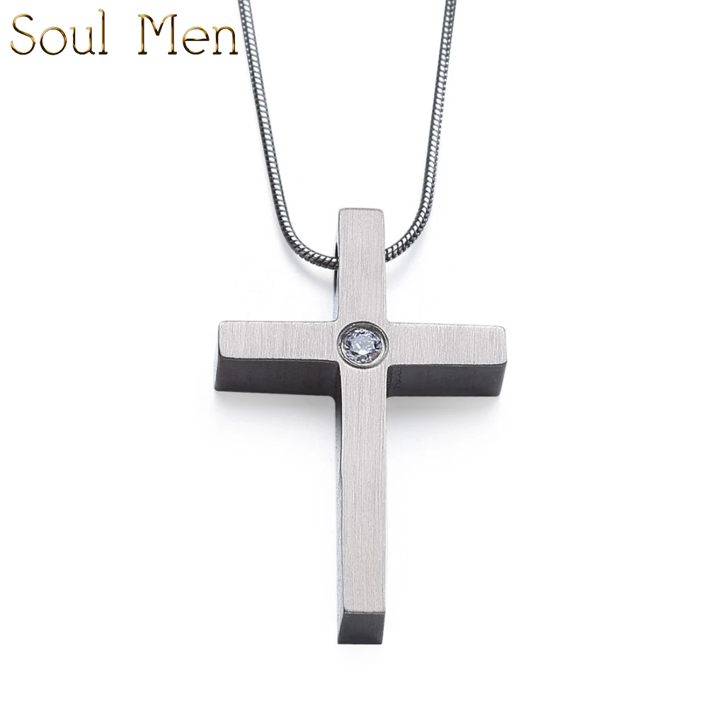 

New Simple Cross Prayer Design Hypoallergenic 100% Pure Titanium Pendant Necklace For Women Men Bless Friend Gift Jewelry