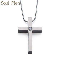 New Simple Cross Prayer Design Hypoallergenic 100% Pure Titanium Pendant Necklace For Women Men Bless Friend Gift Jewelry