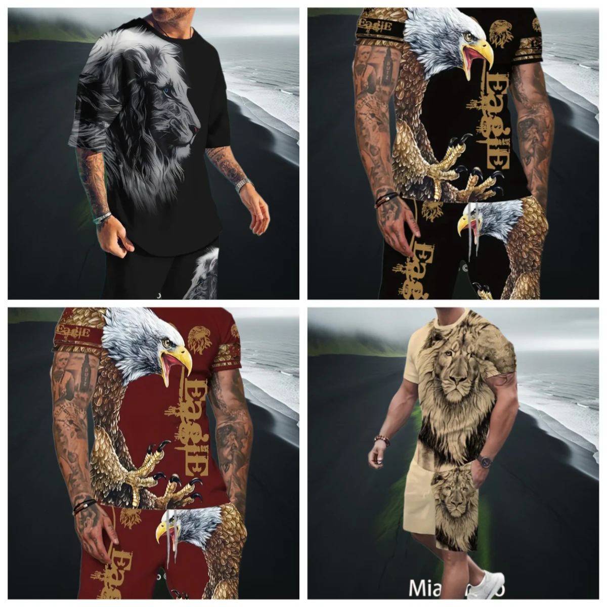 

Футболки с короткими рукавами и 3D принтом, шорты, комплект из 2 предметов, мужские футболки с круглым вырезом для мужчин, комплект летней футболки, одежда, шорты на шнурке