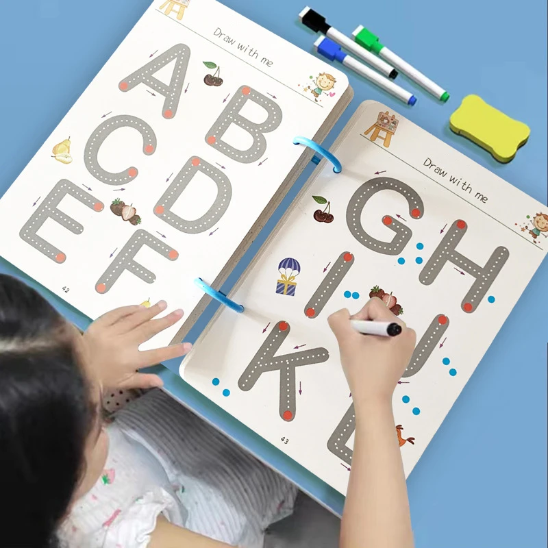 Tracing Workbook Magical Montessori Pen Control Training Cards Reusable Practice Copy Book for Kids Tracing Education Book