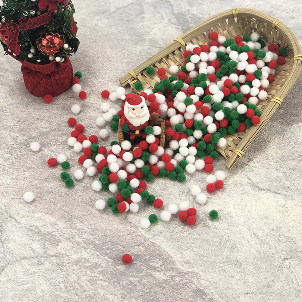 4Packs Pom Balls Christmas Theme DIY Material for Handmade Crafts Shoes Clothes Garland Party Decorations Gifts