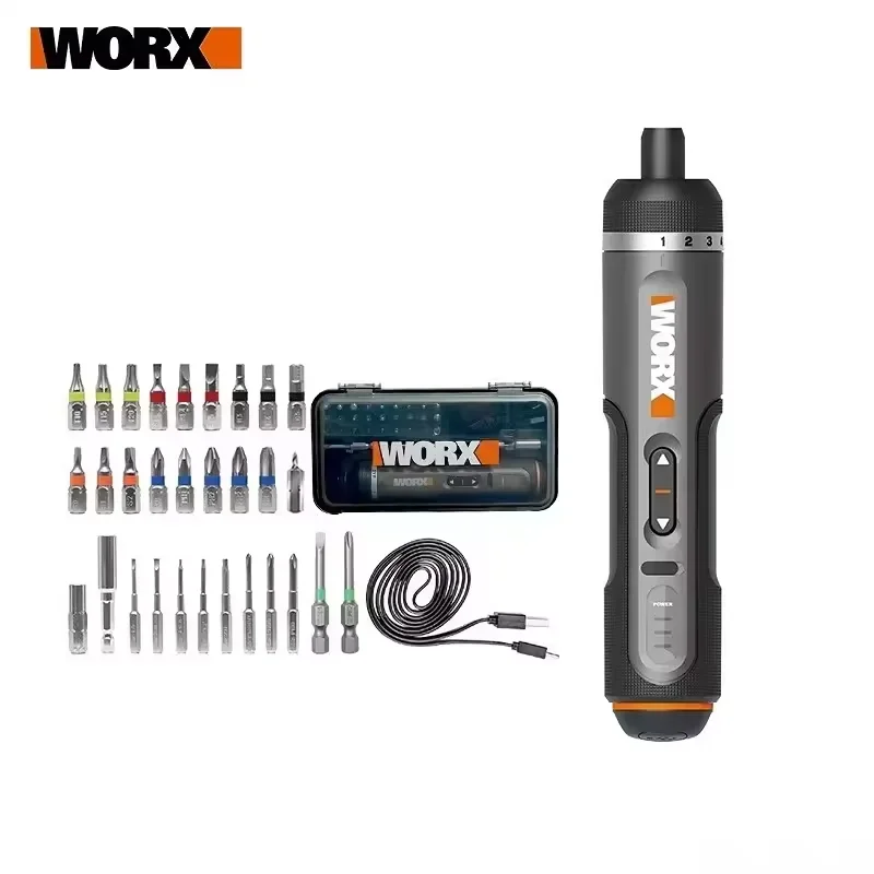 Worx 4V Mini Electrical Screwdriver Set WX242 WX240 Smart Cordless Electric Screwdrivers USB Rechargeable Hand Drill Tools
