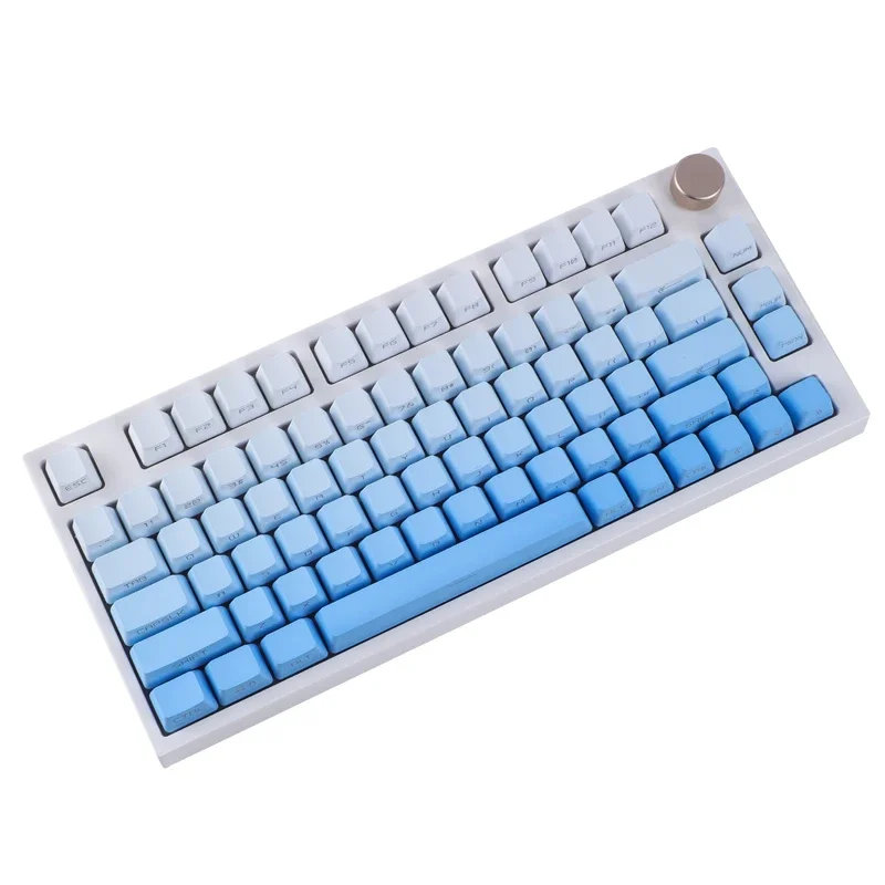 140 Keys PBT Sky Blue Gradient Keycaps Double Shot OEM Side Print Backlight Through Mechanical Keyboard GK61 Anne Pro 2 Girl