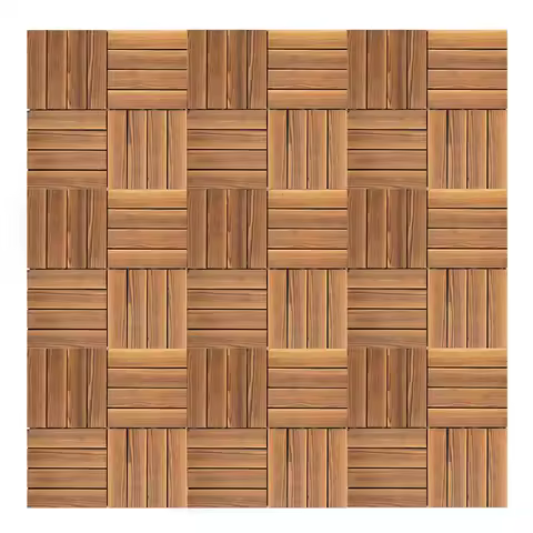 36 Pcs Interlocking Wood Deck Tiles, 12" x 12" Indoor Outdoor Waterproof Flooring Tiles All Weather Use for Balcony, Backyard