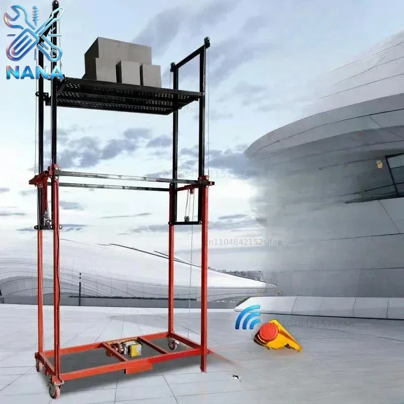 -Electric Lifting Scaffold Lift Fully Automatic Folding Climbing Platform 5 Meters 6 Meters Small Cargo Elevator Hoist
