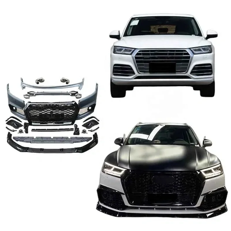 Wholesale body kits For 2017-2019 Audi Q5 upgrade to RSQ5 front car bumpers Grille Rear car bumpers rear lip exhaust pipe