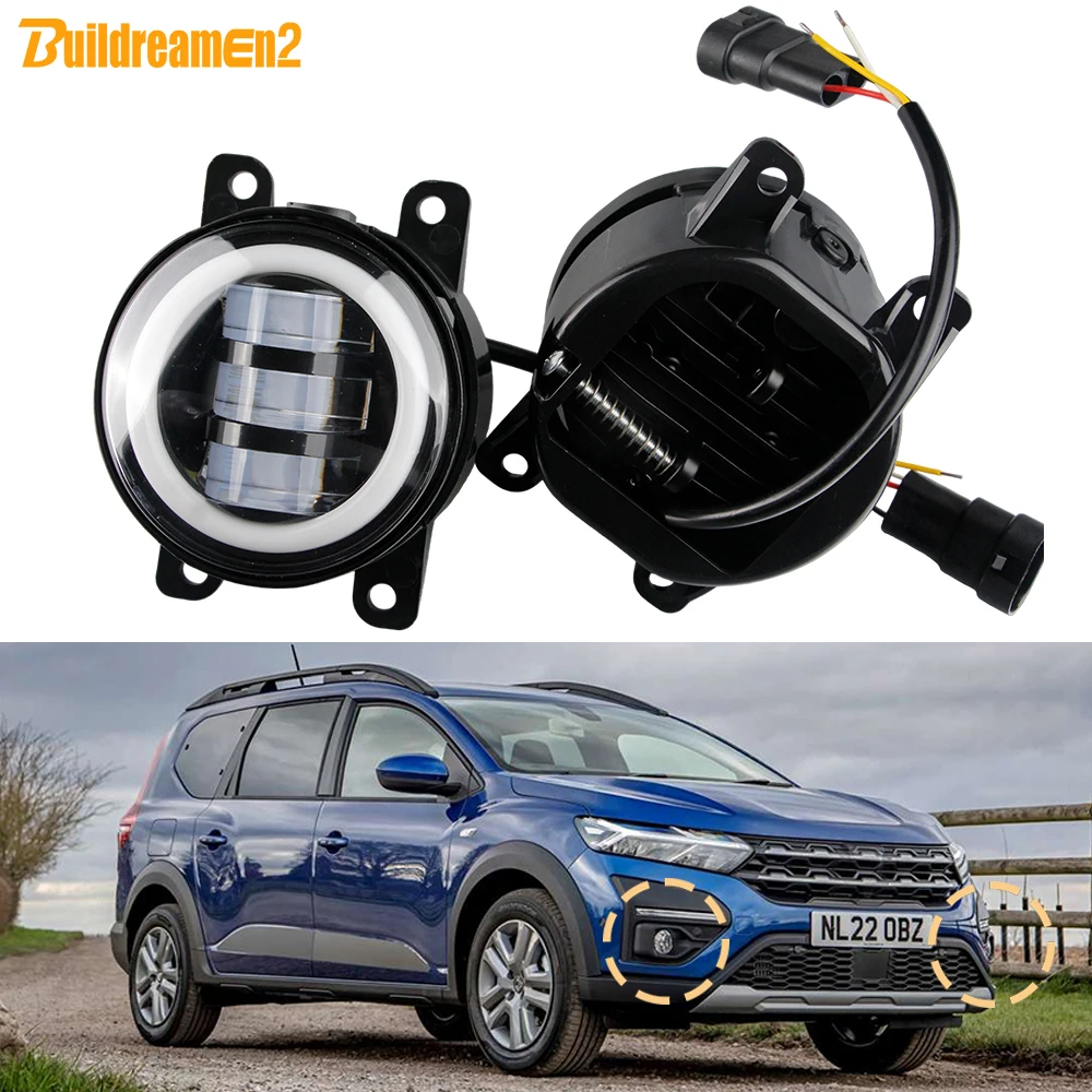 3IN1 Function Car LED Fog Light For Dacia Jogger 2021-2026 30W H11 Angel Eye Fog Daytime Running Turn Lamp 6000LM 12V