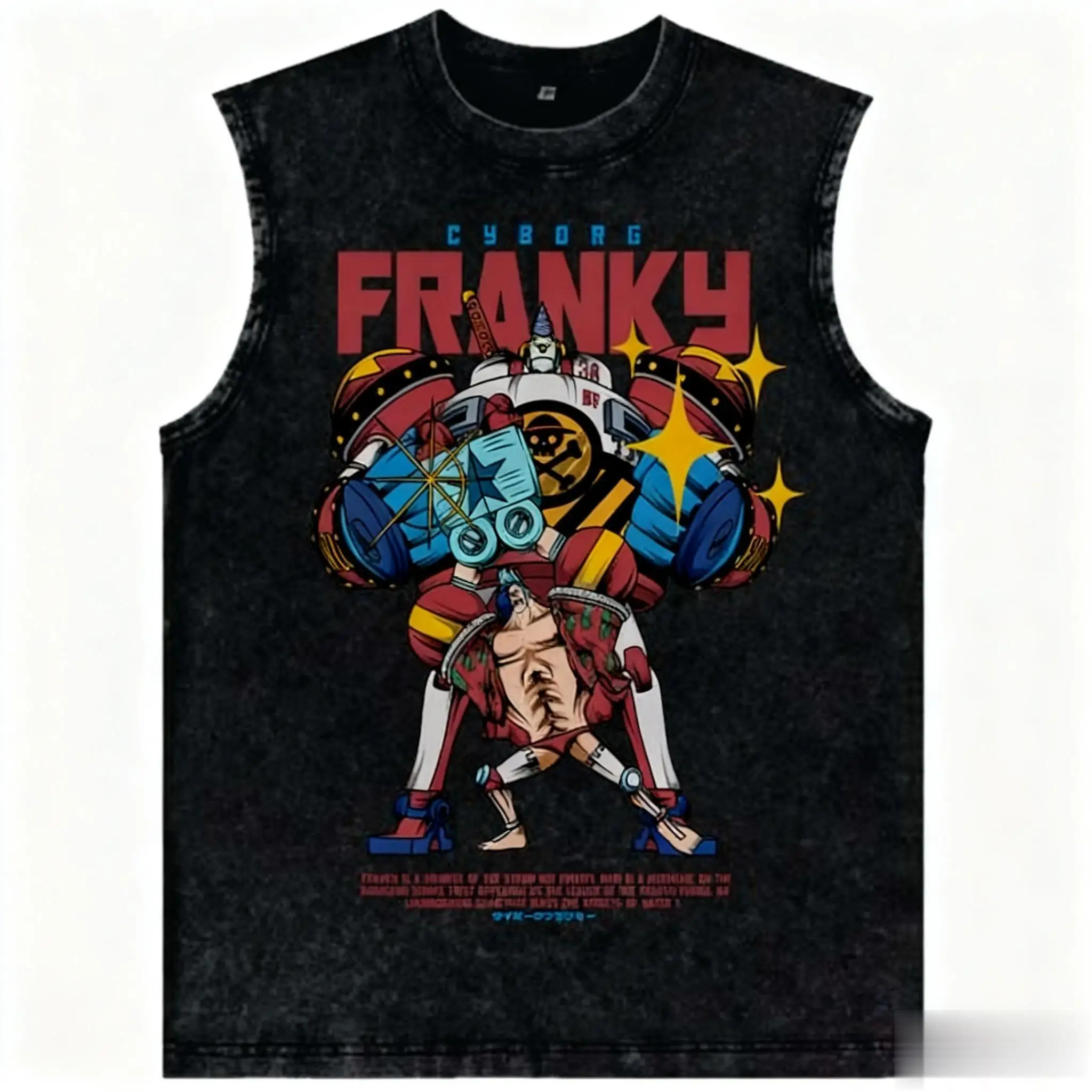 Neue Ankunft Übergroßen Vintage One Piece Anime Tank Top Mann Frauen Waschen Weste Ärmelloses T-shirt Harajuku Streetwear Trendy Y2k Tops