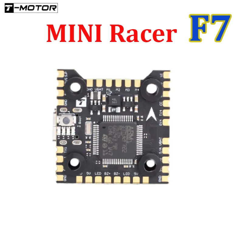 T-MOTOR MINI Racer F7 Flight Controller 3~6S Lipo W/AT7456E OSD 4 x UART Port MCU-STM32F722RET6 20*20mm for RC FPV Drone