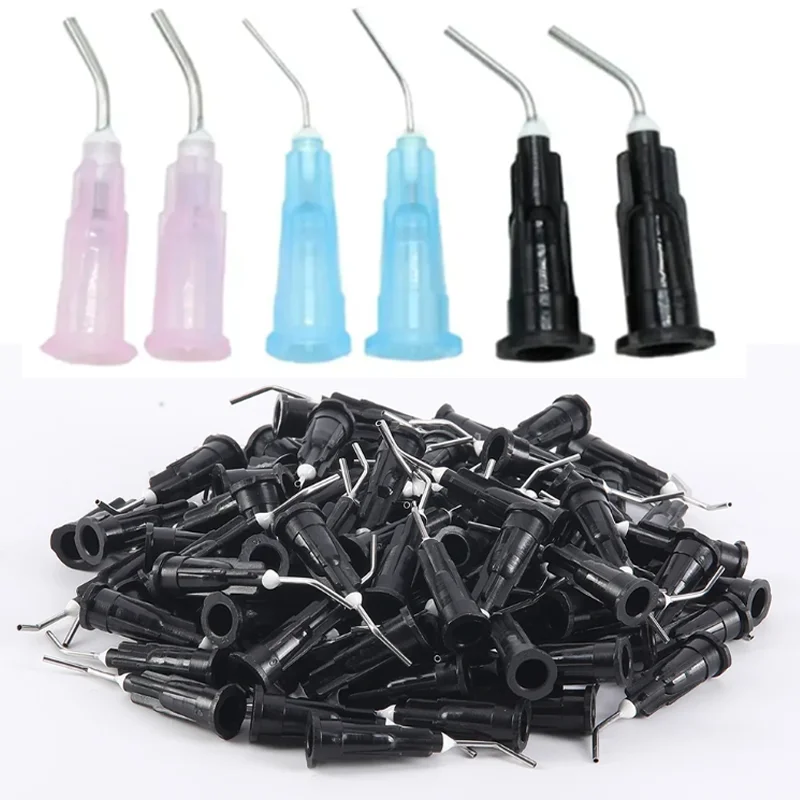 

100pcs Dental Needle Tips Dispensing Tip ResinAcid Reagent Delievery Syringe Head Teeth Root Canal Flushing Oral Materials