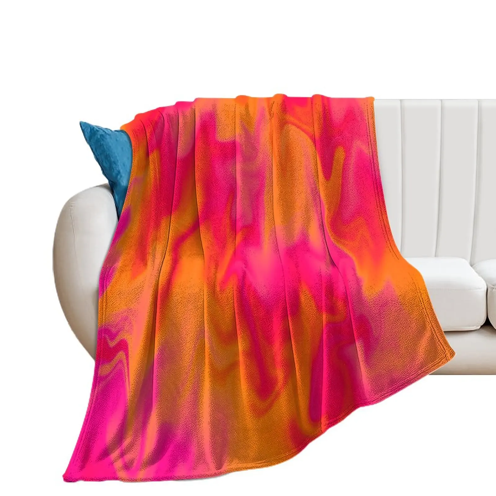 

Pink, Orange, and Red Marble Fusion Design Throw Blanket Luxury St Giant Sofa Sofas Blankets