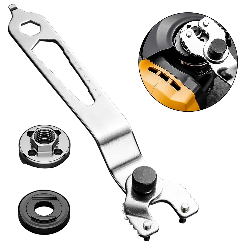 1pc 12-in-1 Wrench Adjustable For M10 Thread For Angle Grinder Lock Nut Wrench With Pressure Plate Stable Grip Disc Installation