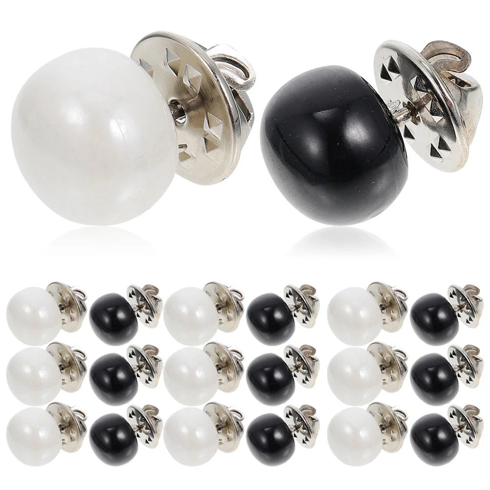 20 Pcs Invisible Snap Buttons No Sew Clothing Fasteners Black White Resin Alloy Button Covers Dress Shirt Skirt