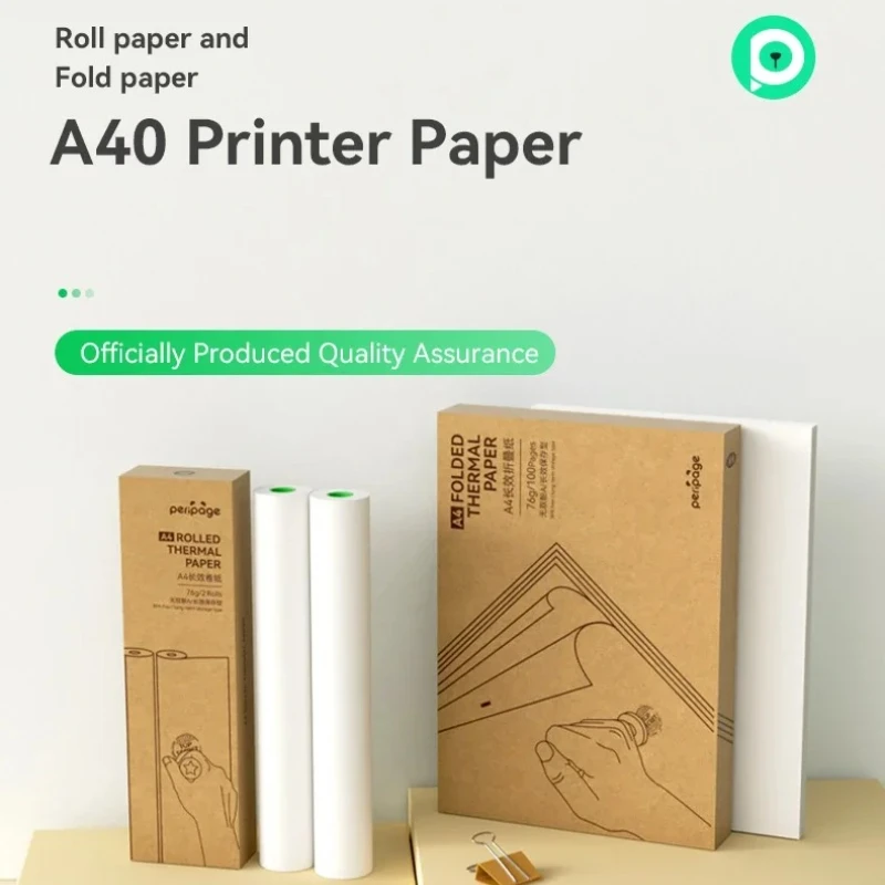 PeriPage A40 Printing Paper 107mm/A4 Quick Drying or Keep Long Time or Permanently Saved Thermal Paper for A40 Printer