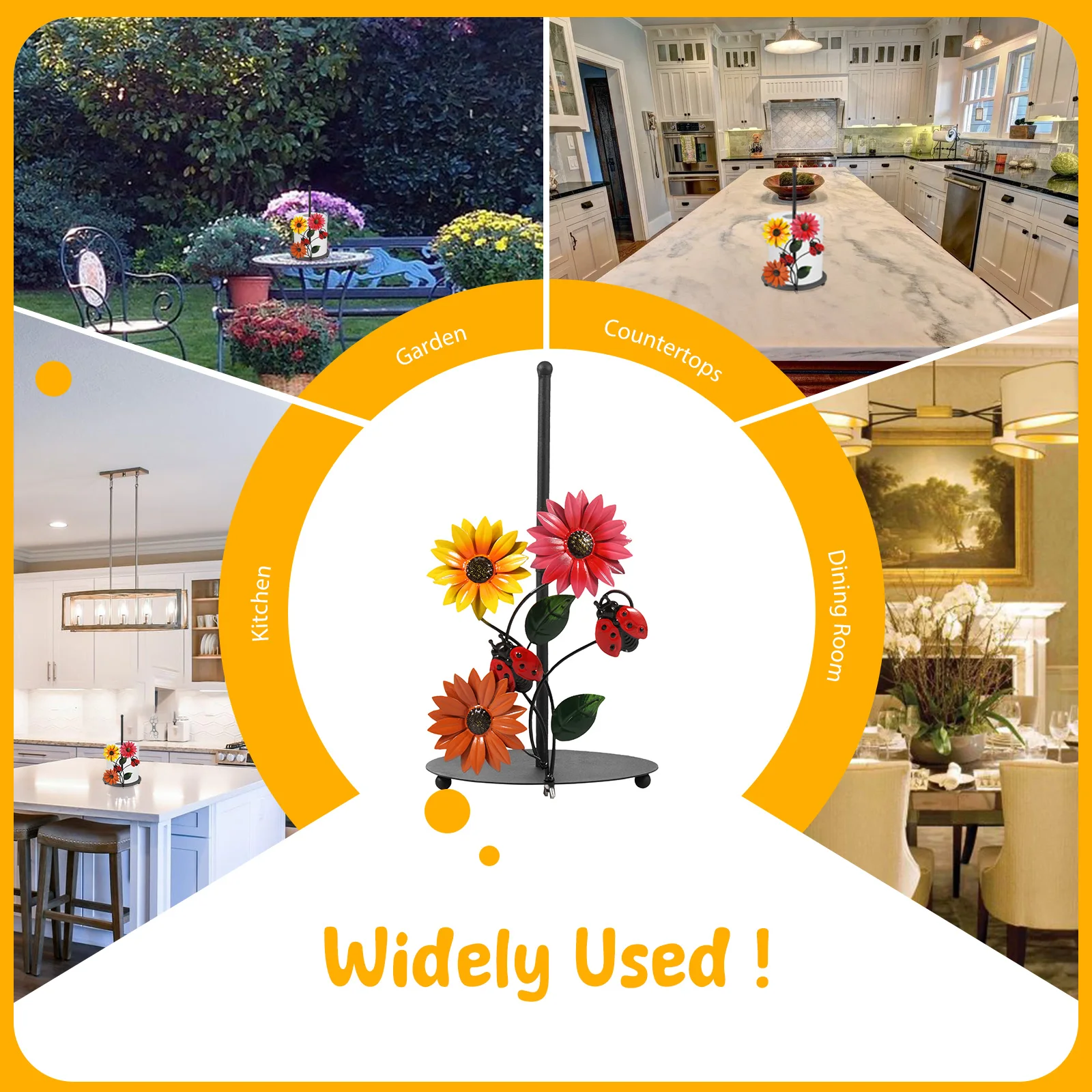 عباد الشمس الحديد لفة حامل المناشف الورقية الحمام الأنسجة العمودي حامل المطابخ المرحاض تخزين كونترتوب الملحقات