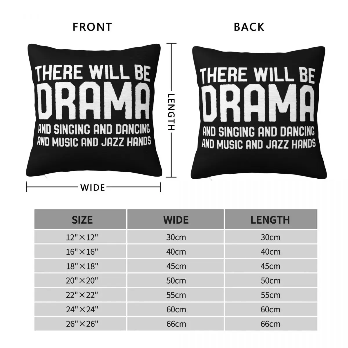 There Will Be Drama Singing Dancing Square Pillowcase Polyester Linen Velvet Printed Zip Pillow Case Car Cushion Cover 45x45