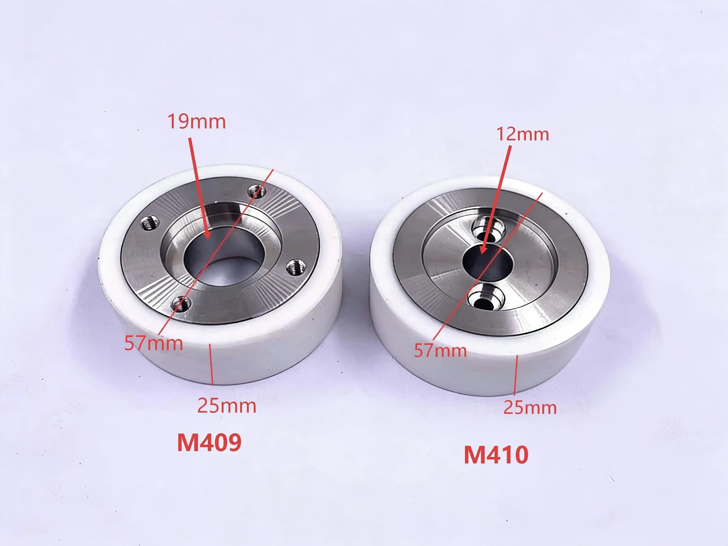 

(2pcs) X055C008G51+X055C009G51,M409+M410 EDM Pinch Roller+Capstan Roller Set D57x25t (White/Black Ceramic type),Feed section