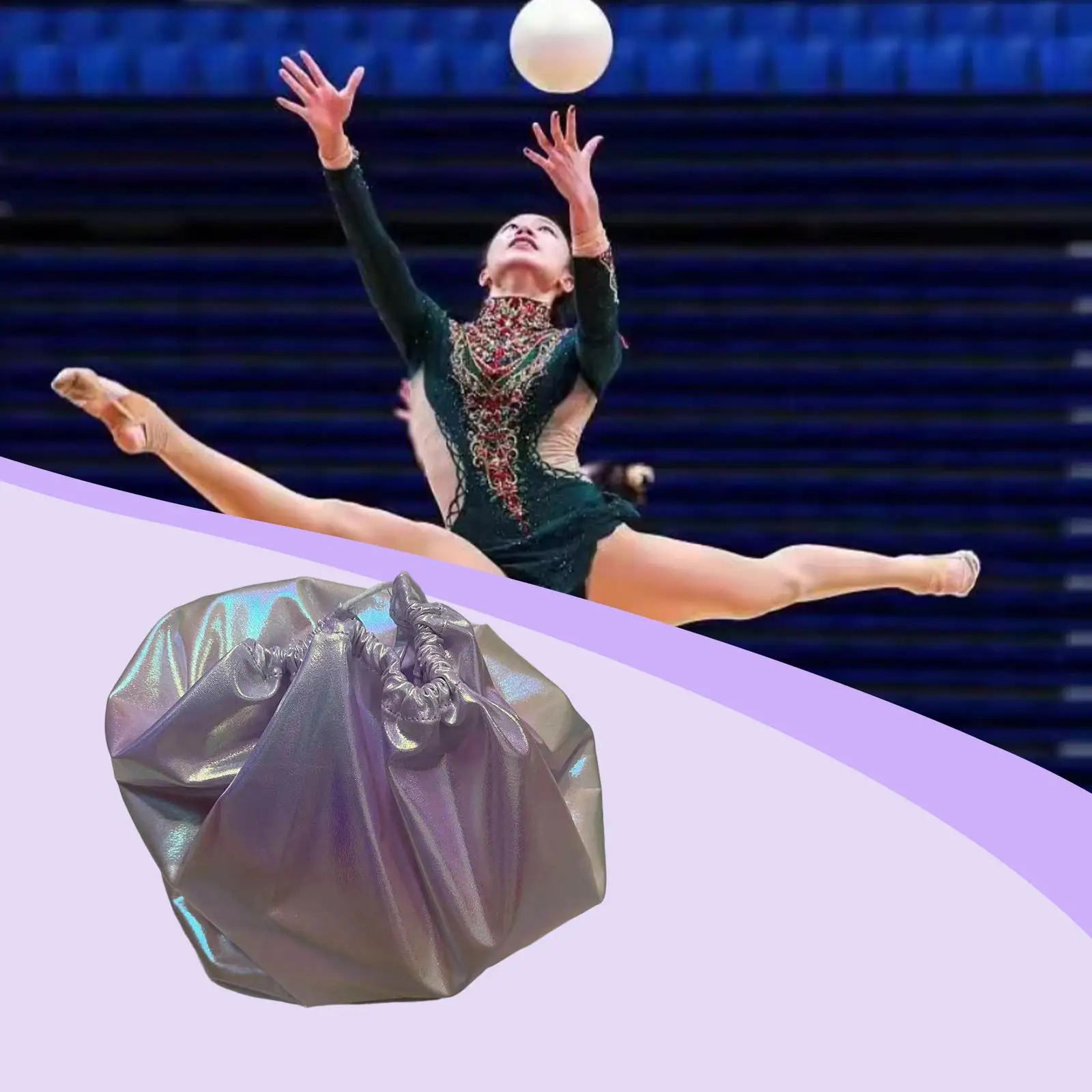 Bolsa para guardar pelotas de gimnasia rítmica con cordón, bolsa de almacenamiento, bolsa de transporte portátil, funda de nailon a prueba de polvo.