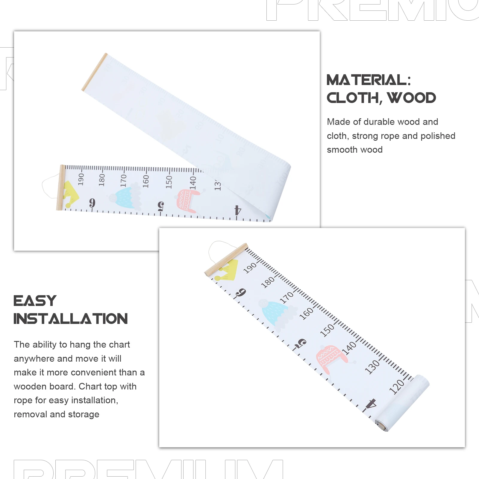 

Growth Chart Kids Wall Hanging Nursery Decor Cartoon Pattern Height Measurement Chart for Kids Room Nursery Decor