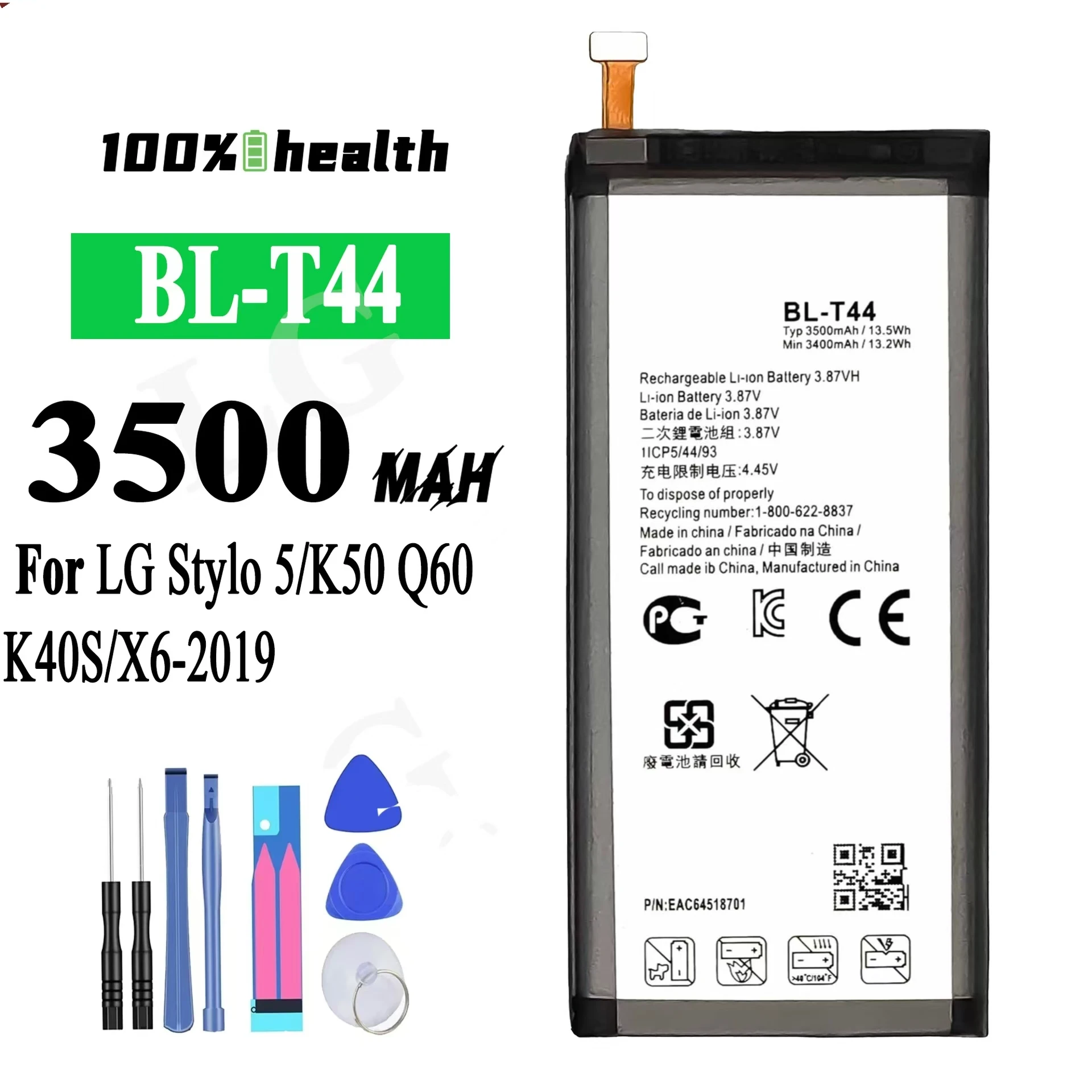 For LG Stylo 5/K50 Q60/K40S BL-T44 Brand new and high quality mobile phone battery with free tools