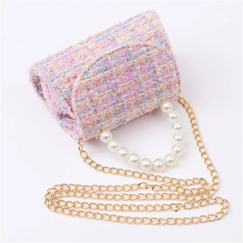 New princess bag purse for girls Hot selling mini bag pink toddler purses and handbags Woolen yarn shoulder bag  purses and han