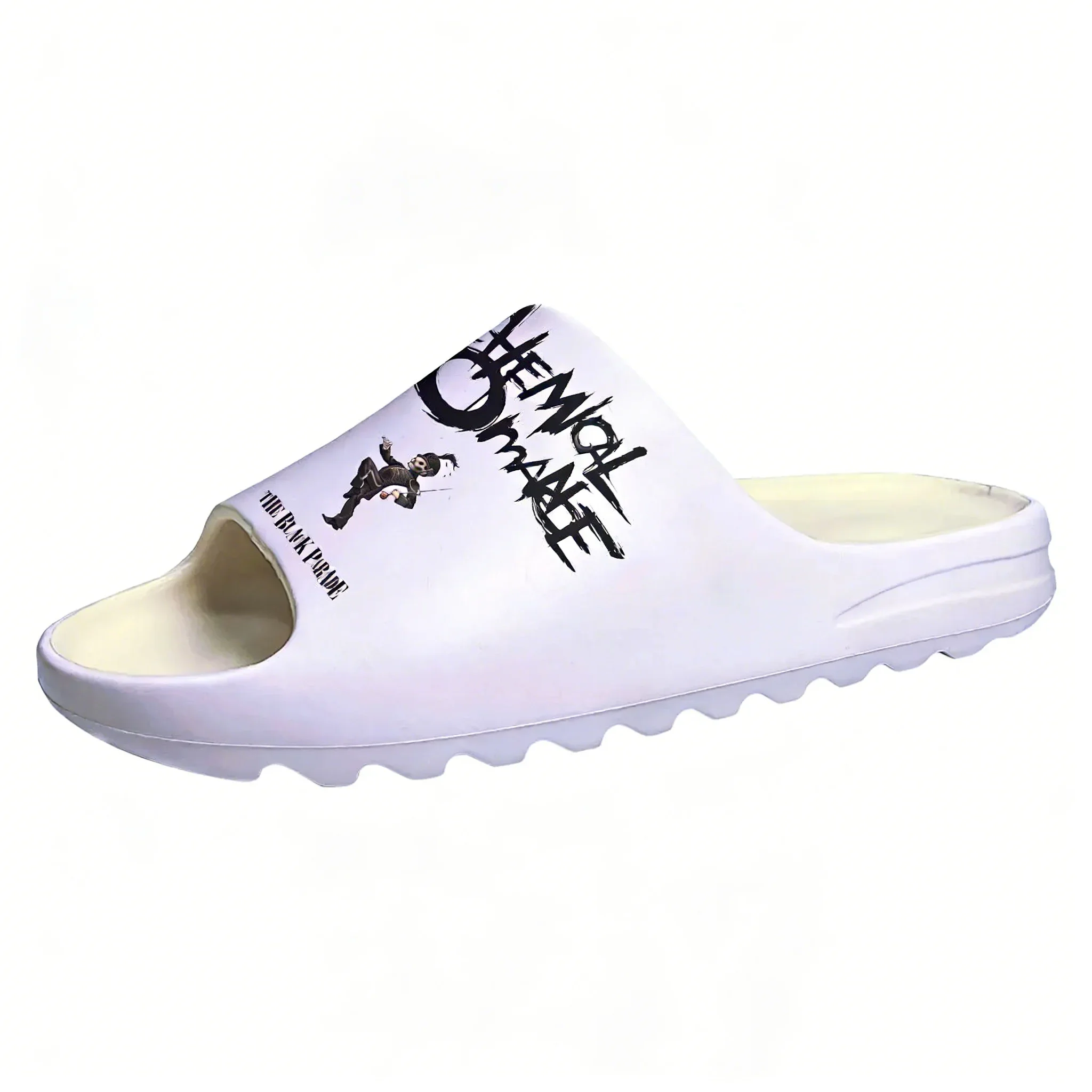 My Chemical Romance Soft Sole Sllipers Mens Womens Teenager Home Sandals Step on Customize Bathroom Beach Slides Shoes view 4