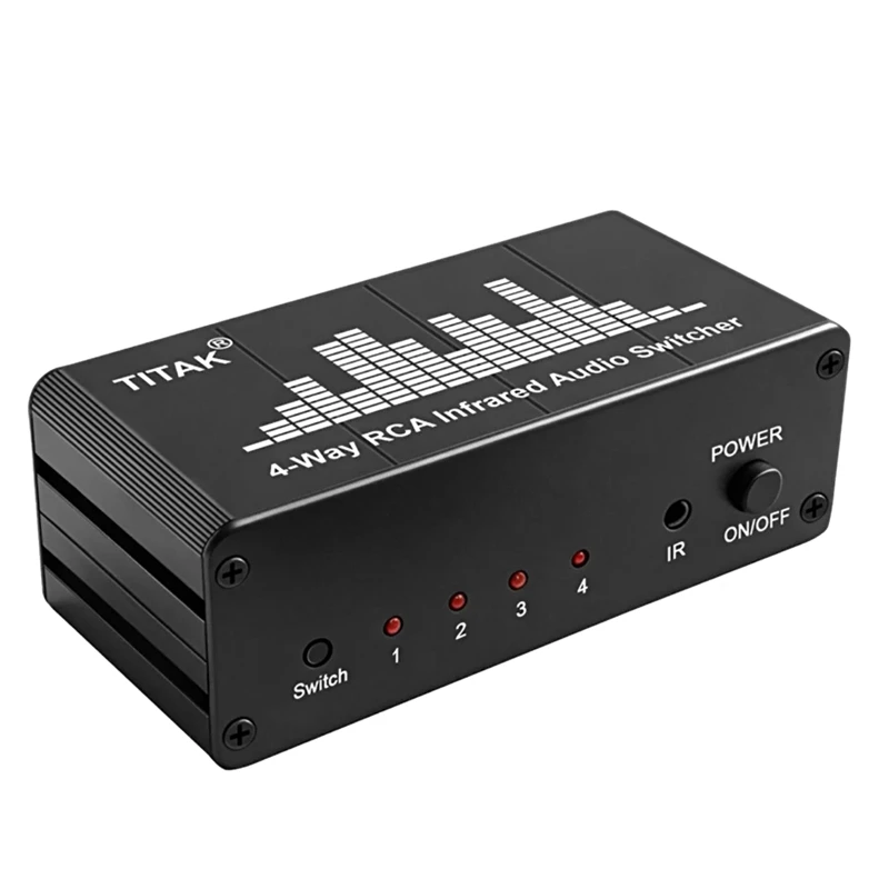Stereo Sound Switching Box with Channel Lights for Home Sound Routing 