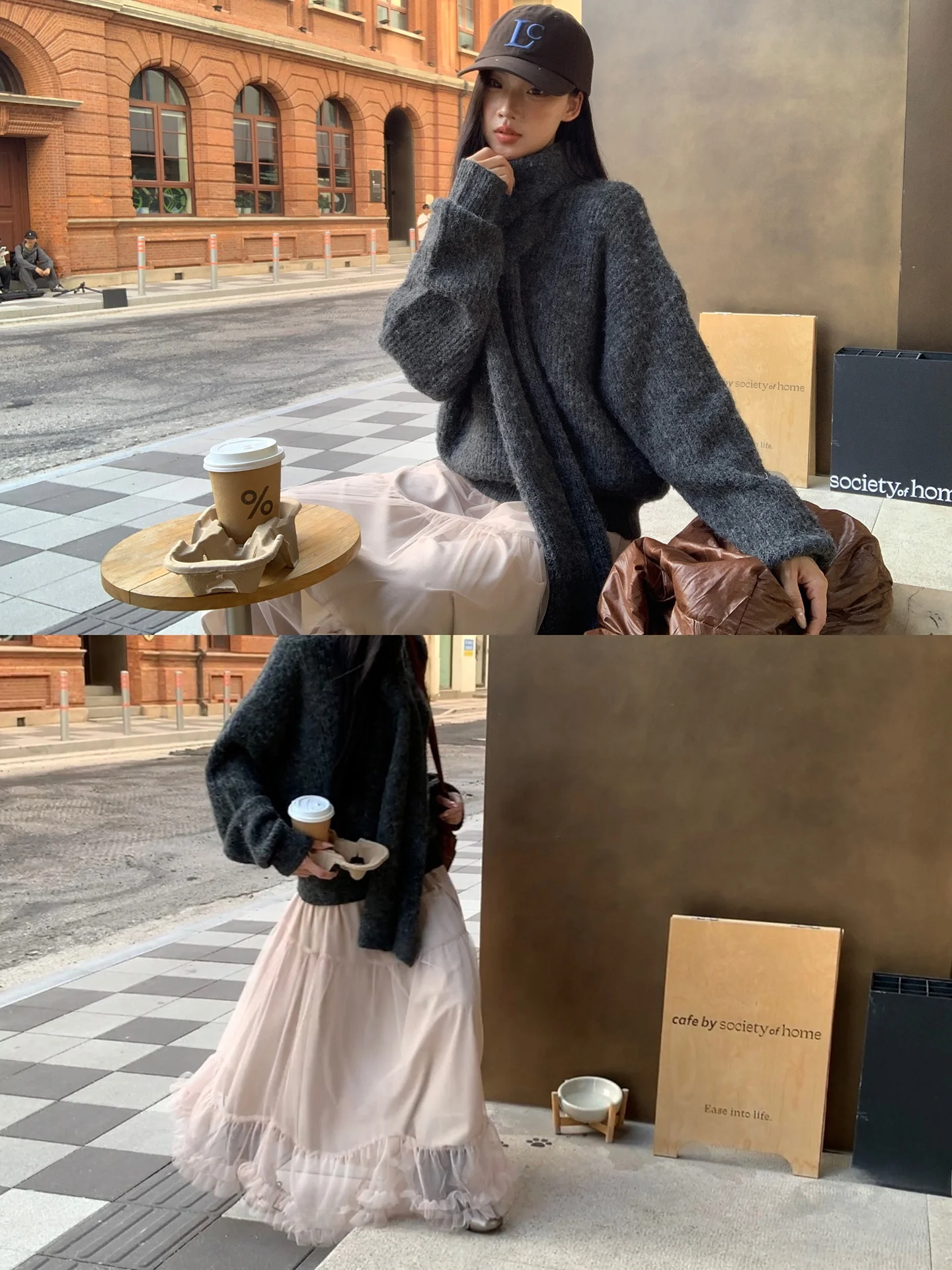 

Loose Oversized Women's Knitwear ey mat Design Autumn Winter Comfortable Pullover High Faion Sensation G Sle