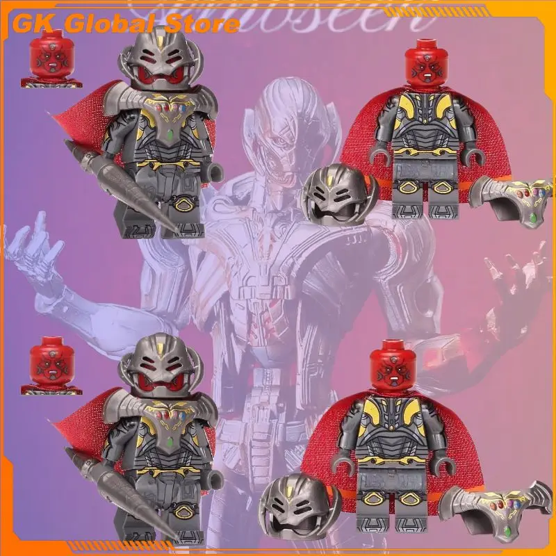 Figura de la película Los Vengadores, modelo Ultron Perimeter de 4cm, bloques de construcción para montar, adornos decorativos, regalos de cumpleaños para niños, juguetes