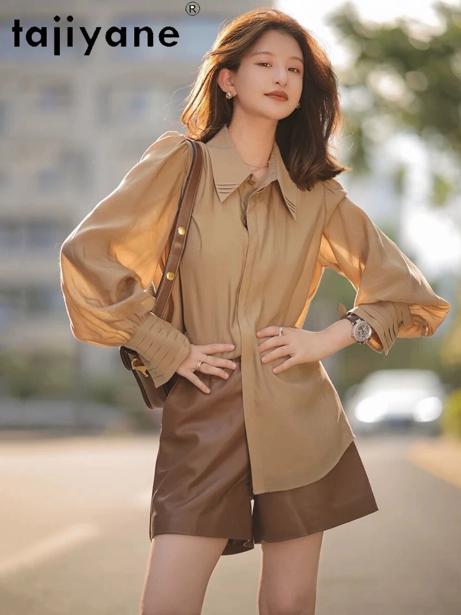 TAJIYANE Genuine Leather Shorts Woman Real Sheepskin A-line Short Pants Korean Style Spring Women Clothing Шорти Жіночі 2025