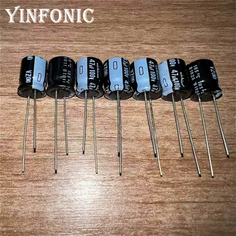 10 قطعة/100 قطعة Nichicon 100V47uF VZ سلسلة 10x13 مللي متر 47 فائق التوهج/100V 105 ° C الألومنيوم مُكثَّف كهربائيًا